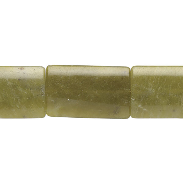 Olive new "jade" 1pkg1, rectangle bead natural B grade, 15.5-16 inch 40x25mm image number 0