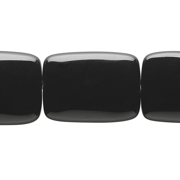 Black onyx 1pkg1, puffed pillow bead B grade, 15.5-16 inch 25x18mm image number 0