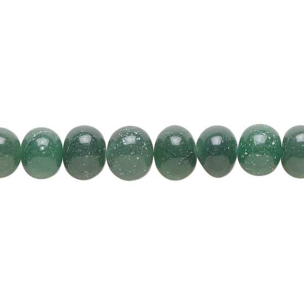 Forest green chalcedony 1pkg1, hand-cut rondelle bead 14 inch 8x5mm-9x7mm image number 0