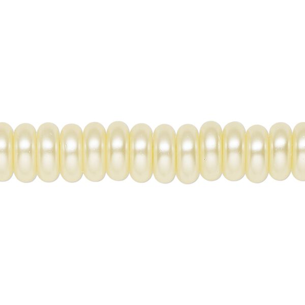 Pearl 1pk ivory, Celestial Crystal® 8x3mm rondelle 15.5-16 inch image number 0