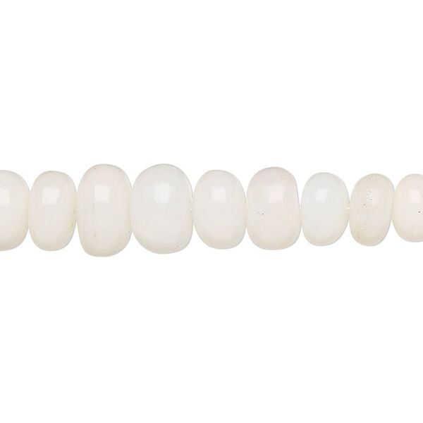 Ethiopian white opal 1pkg1, hand-cut rondelle bead natural 14 inch graduated 3x2mm-9x5mm image number 0