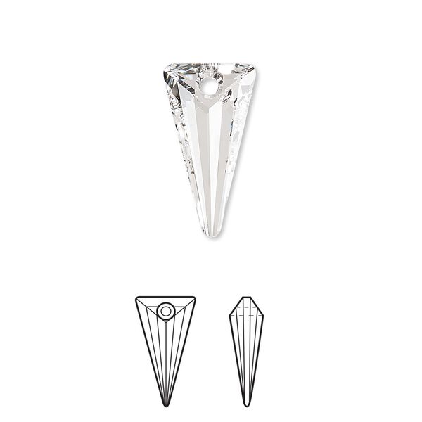 Drop 1pk crystal, Crystal Passions® 18x10mm pendant spike 6480 image number 0
