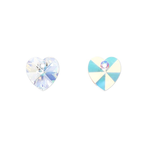 Drop 4pk crystal AB, Preciosa Czech crystal 10mm pendant heart image number 0