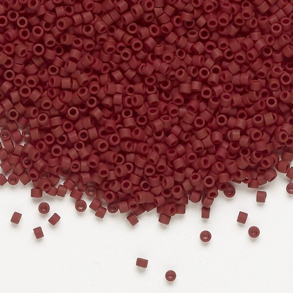 Seed bead, Delica®, glass, pkg/50g, #11 round, opaque matte currant (DB-1584). image number 0