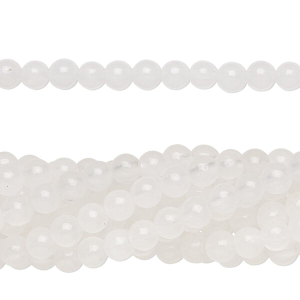 Snow quartz 1pkg10, round bead natural 15.5-16 inch 4mm image number 0
