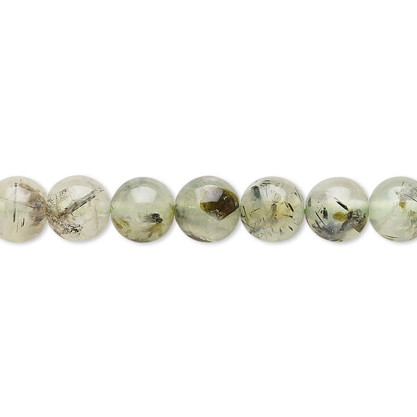 Bead, prehnite (natural), 6-8mm round, C grade, Mohs hardness 6 to 6-1/2. Sold per 15" to 16" strand. image number 0