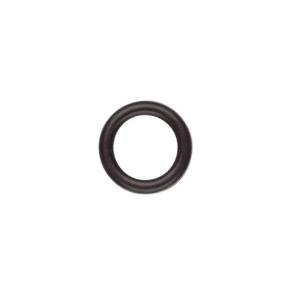 Component, Oh! Ring™, silicone, black, 15mm round with 10mm hole. Sold per pkg of 100. image number 0