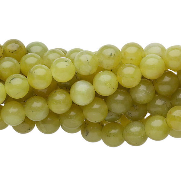 Olive new "jade" 1pkg10, round bead natural 15.5-16 inch 6mm image number 0