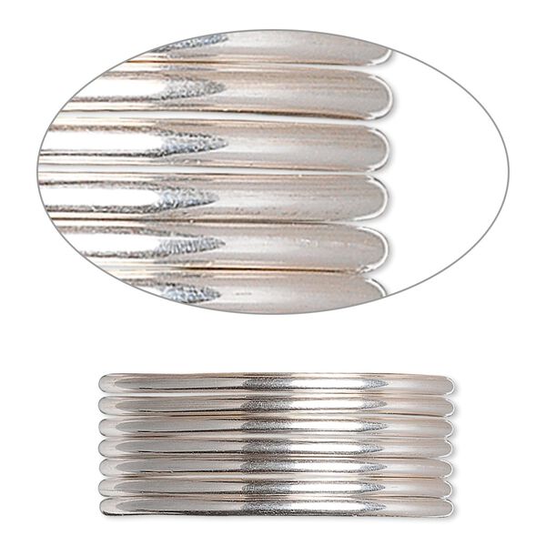 Wire, sterling silver, dead-soft, round, 14 gauge. Sold per pkg of 5 feet. image number 0