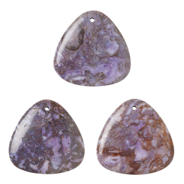 Crazy lace agate 1pkg1, flat-sided triangle focal 46x46x43mm image number 0