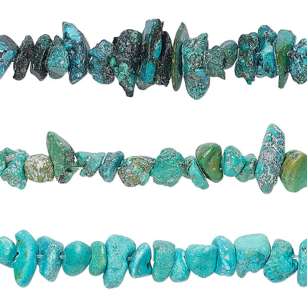 Turquoise 1pkg3, chip bead 15 inch mix mini to small image number 0