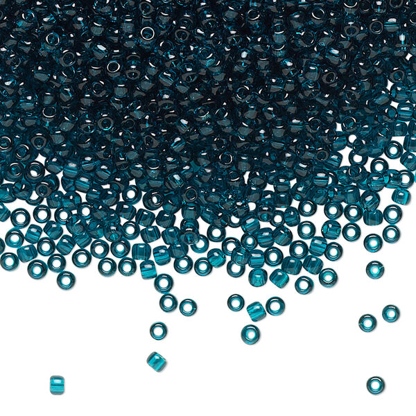 Seed bead, TOHO BEADS®, glass, pkg/250g, #11 round, transparent Capri blue (TR-11-7BD). image number 0