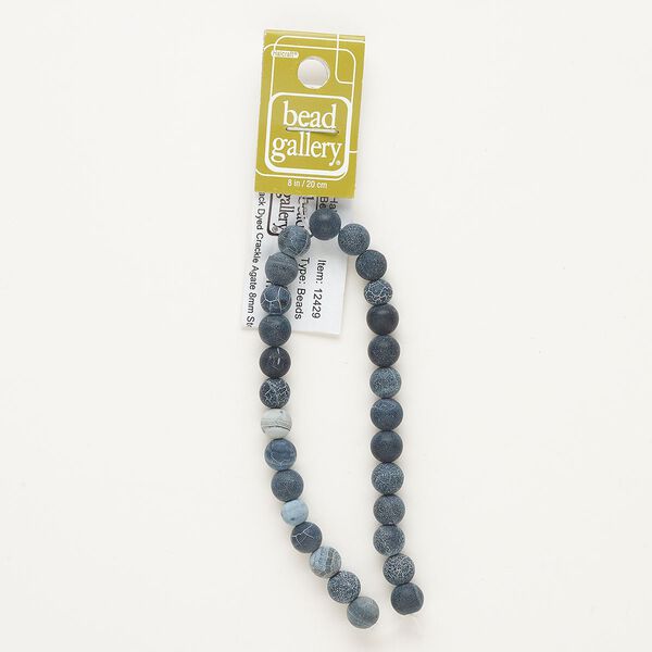 Crackle agate 1pkg1, matte round bead 8 inch 8mm image number 0