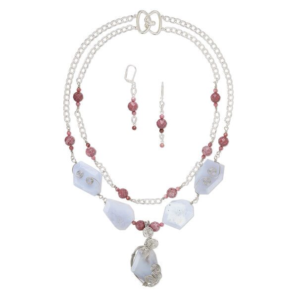 Necklace and earrings set, One of a Kind Jewelry, 19 inches. Only one available. image number 0