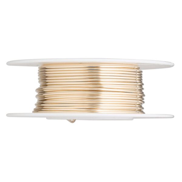 Wire, 12Kt gold-filled, full-hard, round, 20 gauge. Sold per pkg of 5 feet. image number 0
