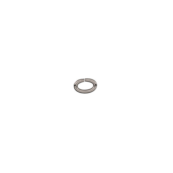 Jump ring, stainless steel, 6x4mm oval, 4.1x2mm inside diameter, 18 gauge. Sold per pkg of 500. image number 0