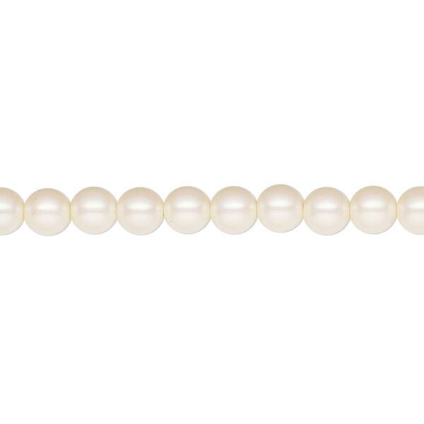 Pearl 500pk pearlescent cream, Preciosa Czech crystal 5mm round image number 0