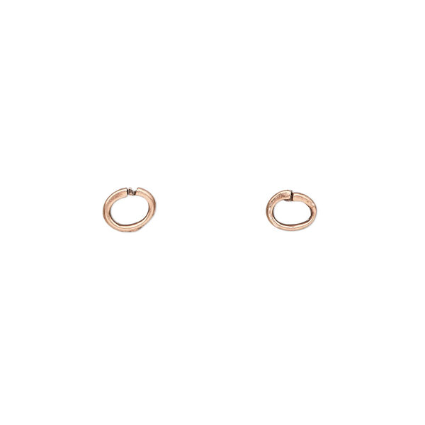 Loop Lock™, JBB Findings, antique copper-plated brass, 5x4mm oval. Sold per pkg of 4. image number 0