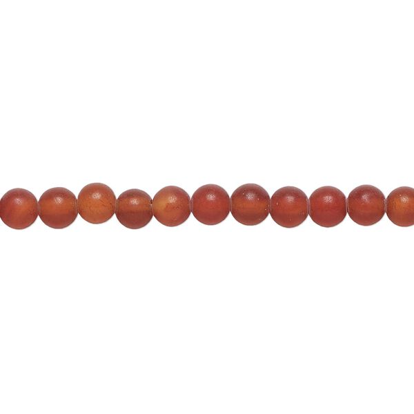 Carnelian 1pkg1, matte round bead 15.5-16 inch 4mm image number 0