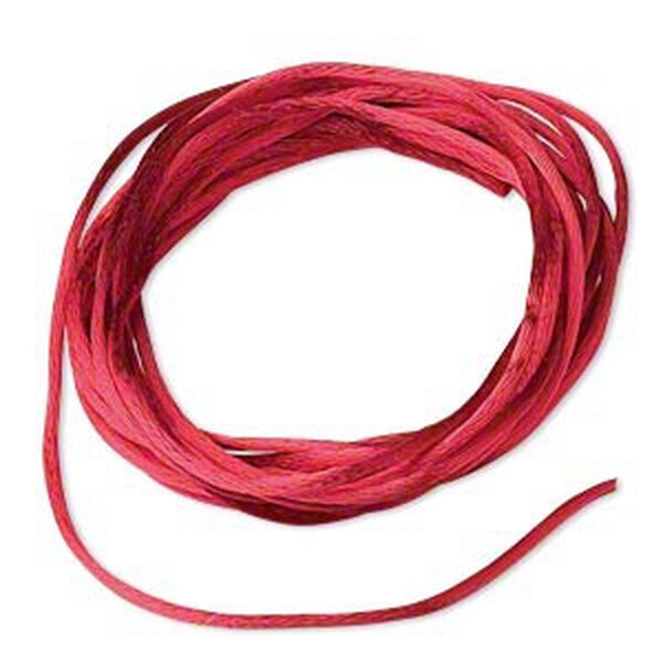 Cord, Satinique™, satin, red, 1mm mini. Sold per pkg of 10 feet. image number 0