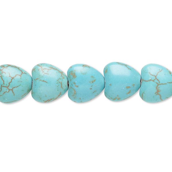 Magnesite 1pkg1, puffed heart bead 15 inch 10mm image number 0