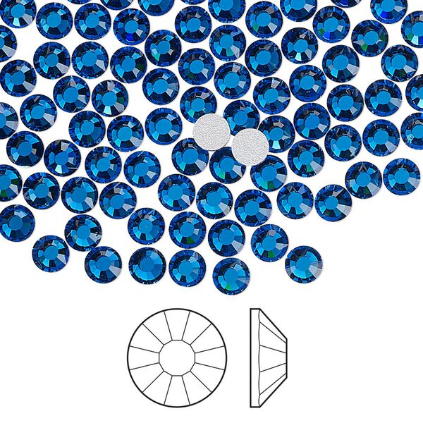 Flat back 1440pk Capri blue foil back, Preciosa Viva 12® Czech crystal rhinestone 3.8-4mm chaton rose round SS16 image number 0