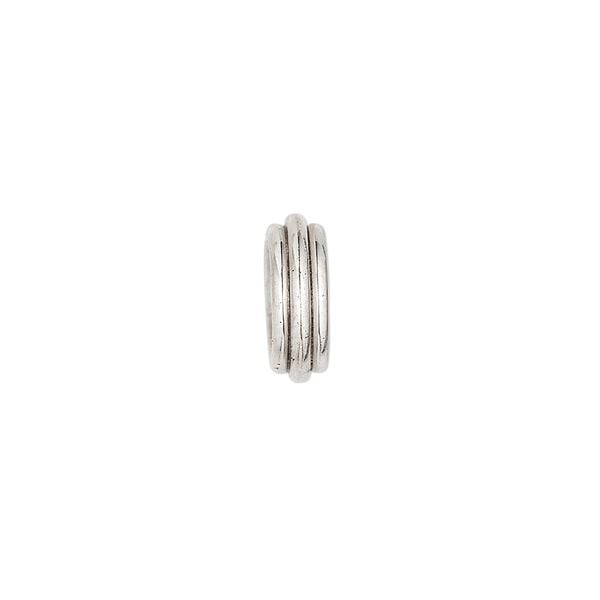 Bead, antiqued sterling silver, 12x4mm fancy rondelle. Sold individually. image number 0