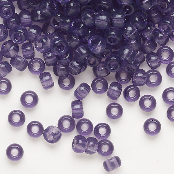 Seed bead, Miyuki, glass, pkg/250g, #6 rocaille, transparent amethyst (RR-157). image number 0