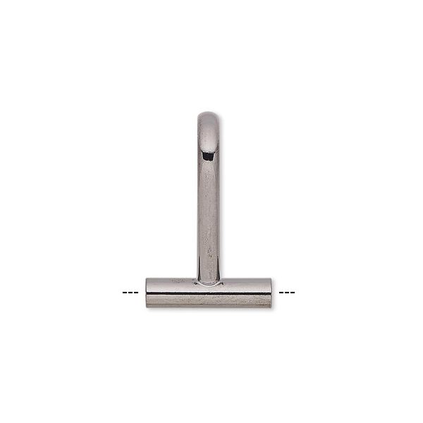 Brooch converter, horizontal, gunmetal-plated brass, 21x13.5mm. Sold individually. image number 0