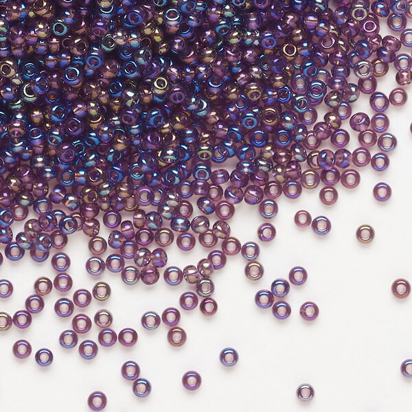 Seed bead, Preciosa Ornela Czech glass, pkg/50g, #11 rocaille, translucent rainbow amethyst, (21060). image number 0
