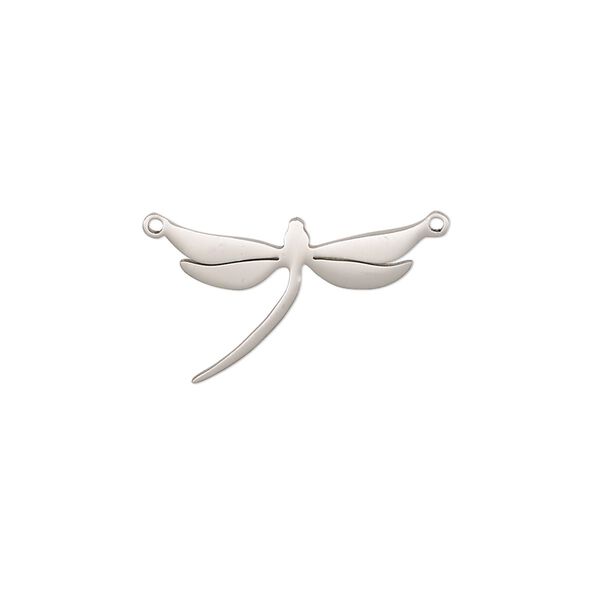 Link, stainless steel, 19x12.5mm double-sided dragonfly. Sold per pkg of 2. image number 0
