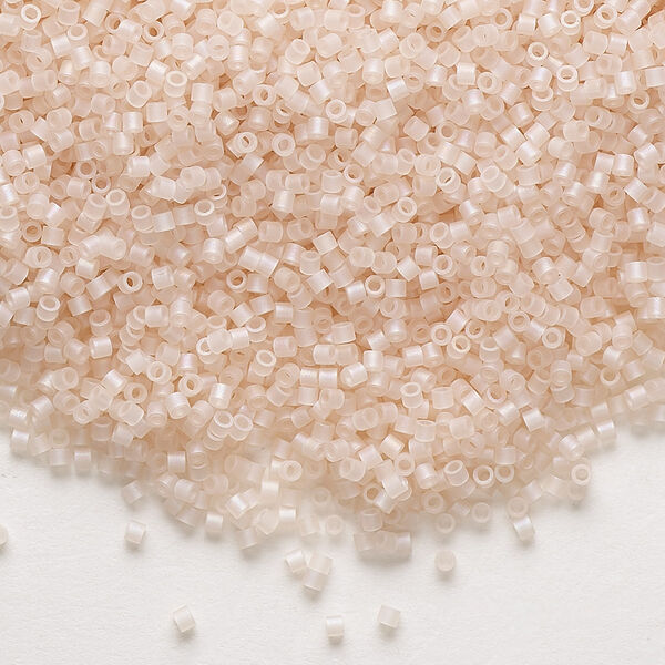Seed bead, Delica®, glass, pkg/250g, #15 round, translucent matte rainbow pink mist (DBS-0868). image number 0
