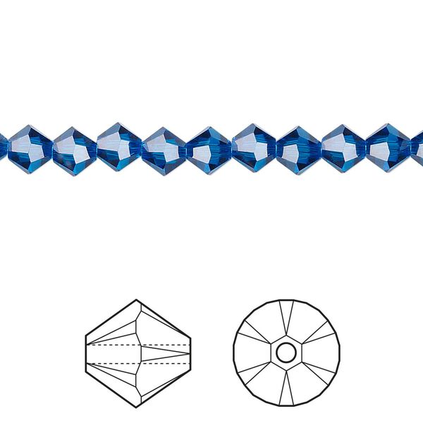 Bead 720pk Capri blue, Swarovski® 5mm XILION bicone 5328 image number 0