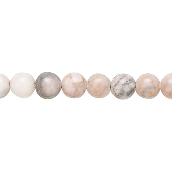 Desert pink marble 1pkg1, round bead natural 15.5-16 inch 5-6mm image number 0