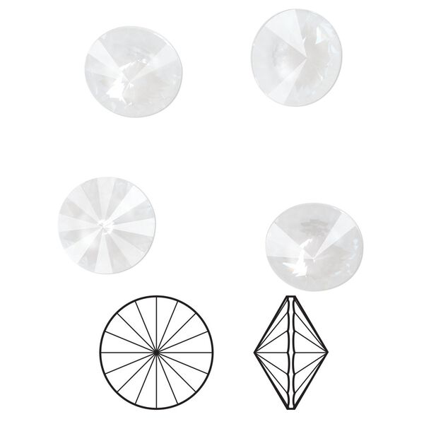 Chaton 4pk crystal electric white ignite LacquerPRO, Crystal Passions® 14mm rivoli 1122 image number 0