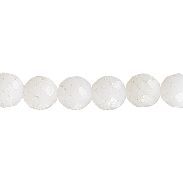 Snow quartz 1pkg1, faceted round bead natural 15.5-16 inch 10mm image number 0