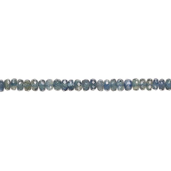 Green sapphire 1pkg1, hand-cut faceted rondelle bead 14 inch 2x1mm-4x2mm image number 0