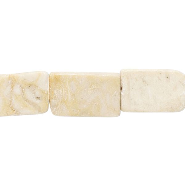 Riverstone 1pkg1, flat rectangle bead natural 15 inch 15x10mm-17x10mm image number 0