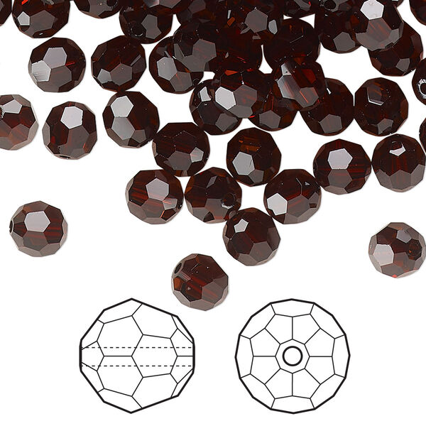 Bead 360pk smoked amber, Swarovski® 6mm round 5000 image number 0