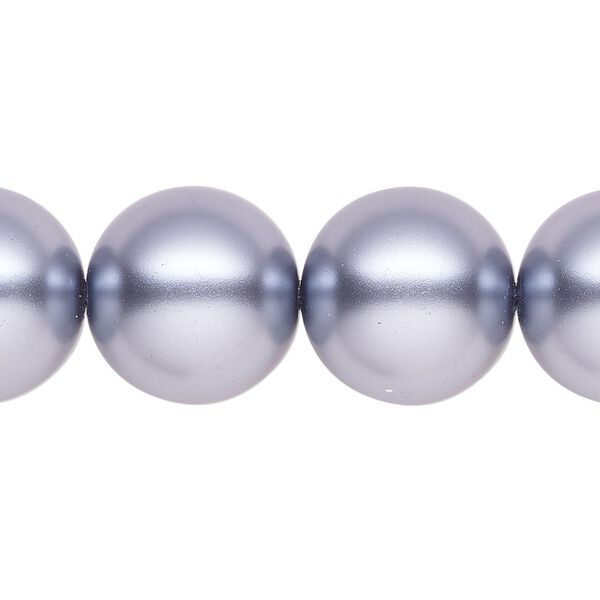 Pearl 1pk pewter, Celestial Crystal® 16mm round 15.5-16 inch image number 0
