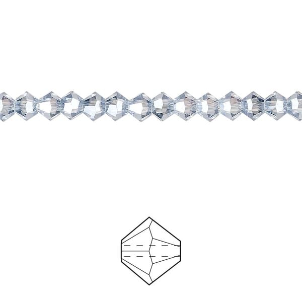Bead 144pk translucent crystal silver night, Celestial Crystal® 4mm bicone image number 0
