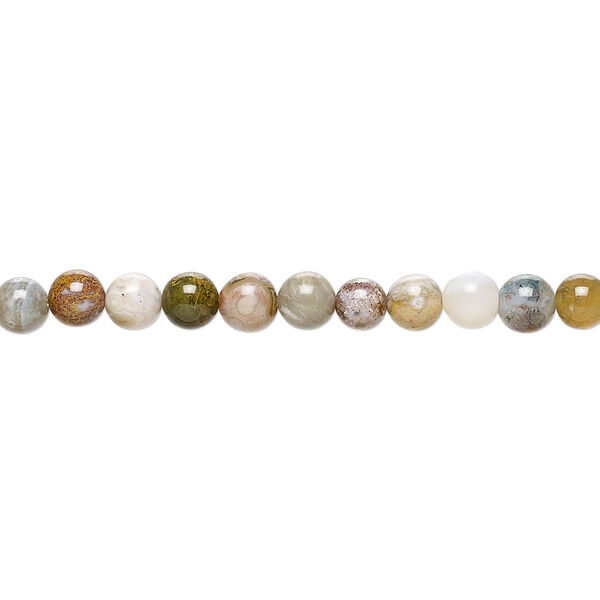 Ocean jasper 1pkg1, round bead natural 15.5-16 inch 4mm image number 0