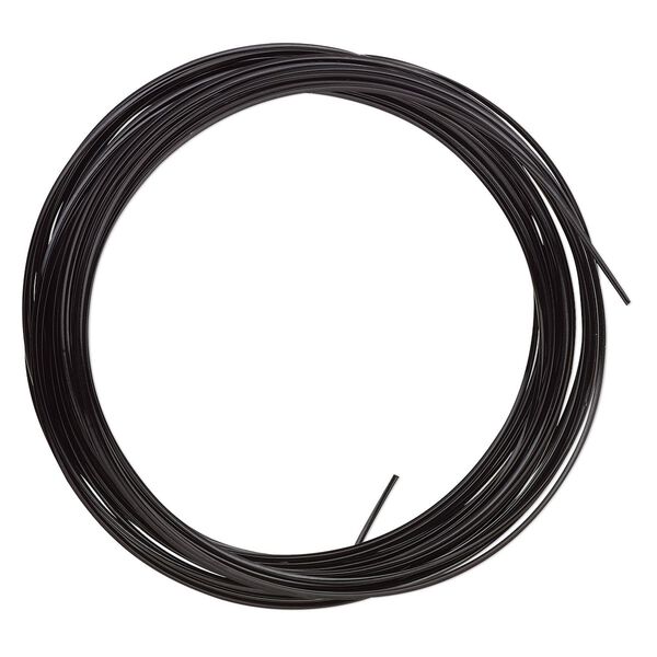 Wire, ParaWire™, black enamel copper, square, 21 gauge. Sold per 7-yard section. image number 0
