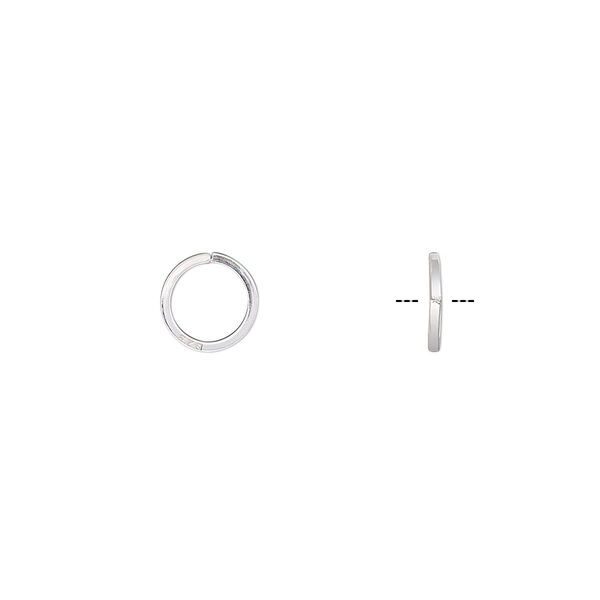 Jump ring, sterling silver, 7mm round square wire, 5.5mm diameter, 20 gauge. Sold per pkg of 50. image number 0