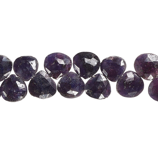 Blue sapphire 1pkg1, hand-cut top-drilled faceted puffed teardrop bead 7 inch 7x7mm-9x8mm image number 0