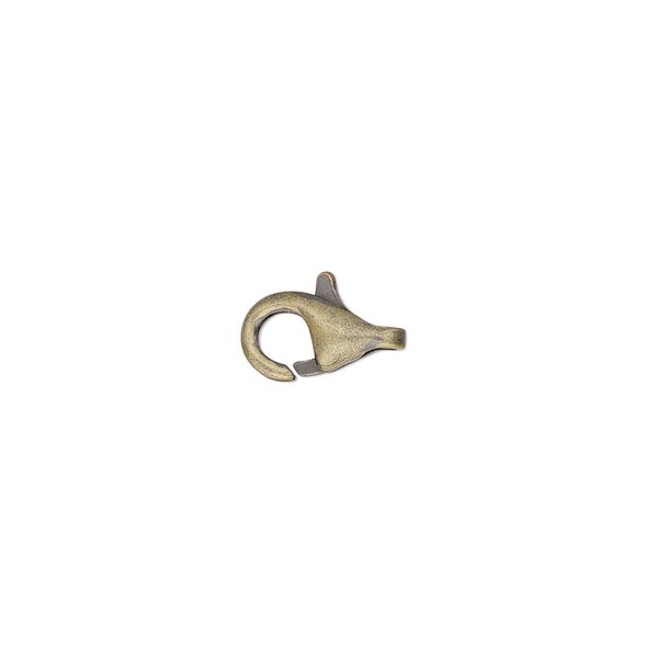 Clasp, lobster claw, antique gold-plated brass, 10x6mm. Sold per pkg of 100. image number 0