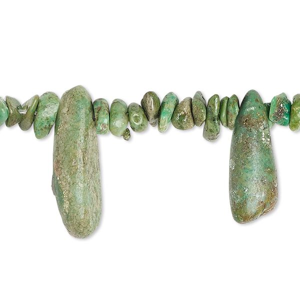 Turquoise 1pkg1, top-drilled chip / teardrop bead 15 inch medium / graduated 17x5mm-28x11mm image number 0