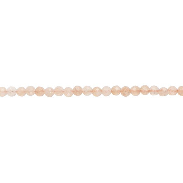 Sunstone 1pkg1, faceted round bead natural 15.5 inch 2.2-2.6mm image number 0