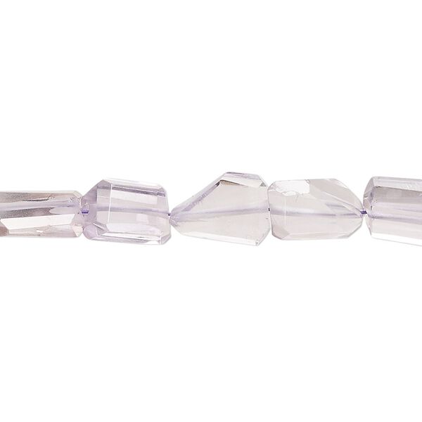 Lavender amethyst 1pkg1, hand-cut faceted freeform bead natural 6.5 inch 8x5mm-15x8mm image number 0