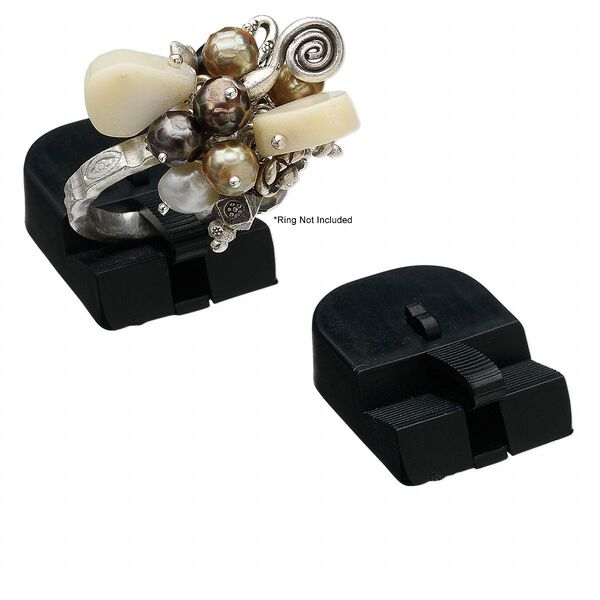 Display, ring, plastic, black, 11x22x30mm. Sold per pkg of 12. image number 0